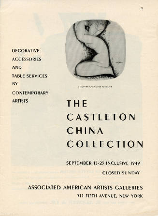 Advertisement for Castleton China Collection exhibition