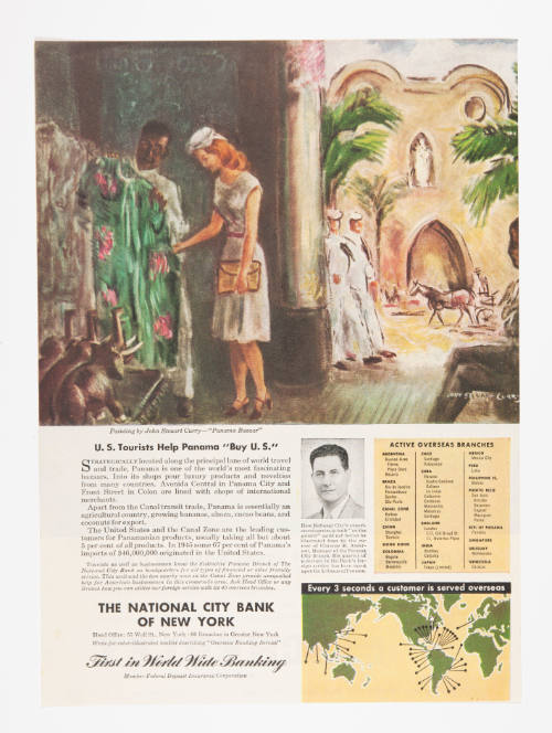 The National City Bank of New York featuring John Steuart Curry's Panama Bazaar