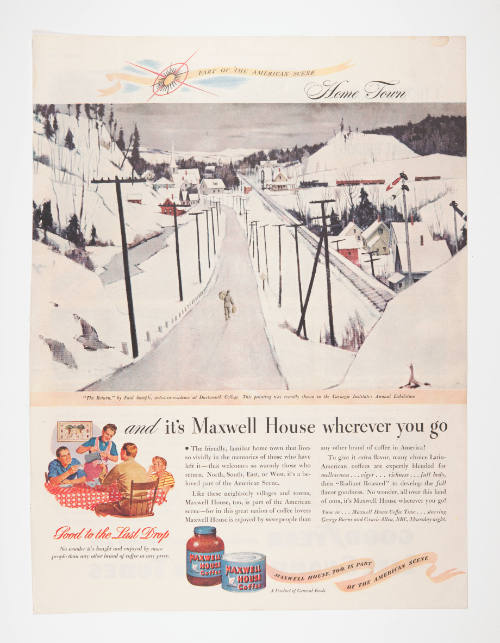 Advertisement for Maxwell House featuring Paul Sample's The Return