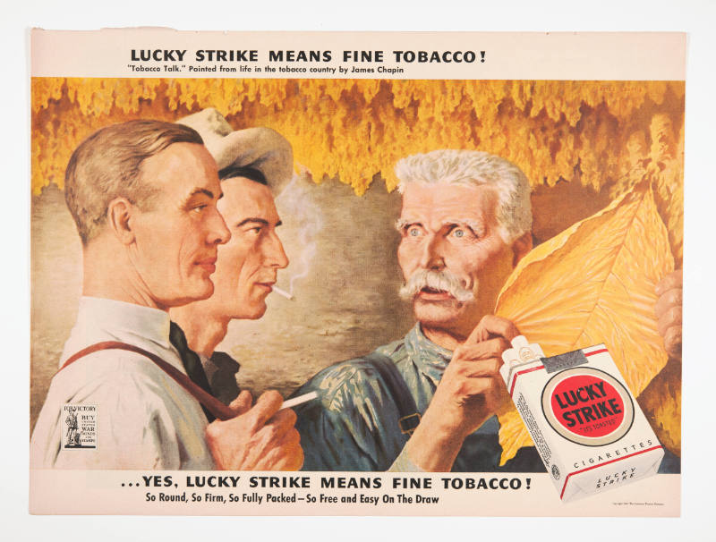 Advertisement for Lucky Strike featuring James Chapin's Tobacco Talk