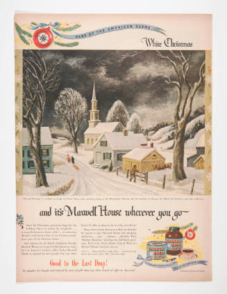 Advertisement for Maxwell House featuring Ernest Fiene's Toward Evening