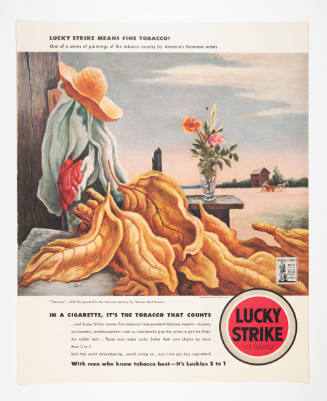 Advertisement for Lucky Strike featuring Thomas Hart Benton's Tobacco