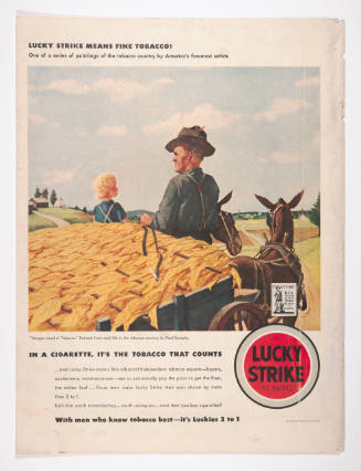 Advertisement for Lucky Strike featuring Paul Sample's Wagon Load o' Tobacco