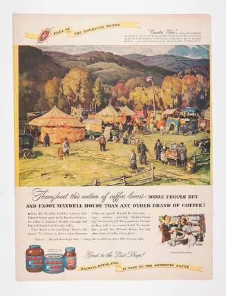 Advertisement for Maxwell House featuring Aldro T. Hibbard's Country Fair
