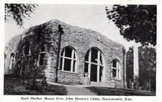 John Brown's Cabin, Rock Shelter over Cabin (postcard)