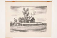 William Judson Dickerson, Farm Building, 1936, lithograph, 8 x 11 in., Kansas State University,…