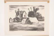 William Judson Dickerson, House and Haystack (aka Haystacks), 1936, lithograph, 8 x 11 in., Kan…