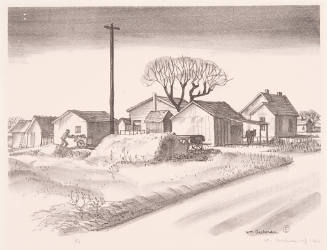 William Judson Dickerson, Untitled, Industrial Wichita no. 5 (aka View of Farm or Man with Cart…