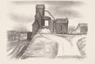 William Judson Dickerson, Wheat Elevator, 1936, lithograph, 7 7/8 x 11 in., Kansas State Univer…