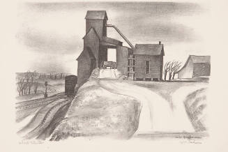 William Judson Dickerson, Wheat Elevator, 1936, lithograph, 7 7/8 x 11 in., Kansas State Univer…