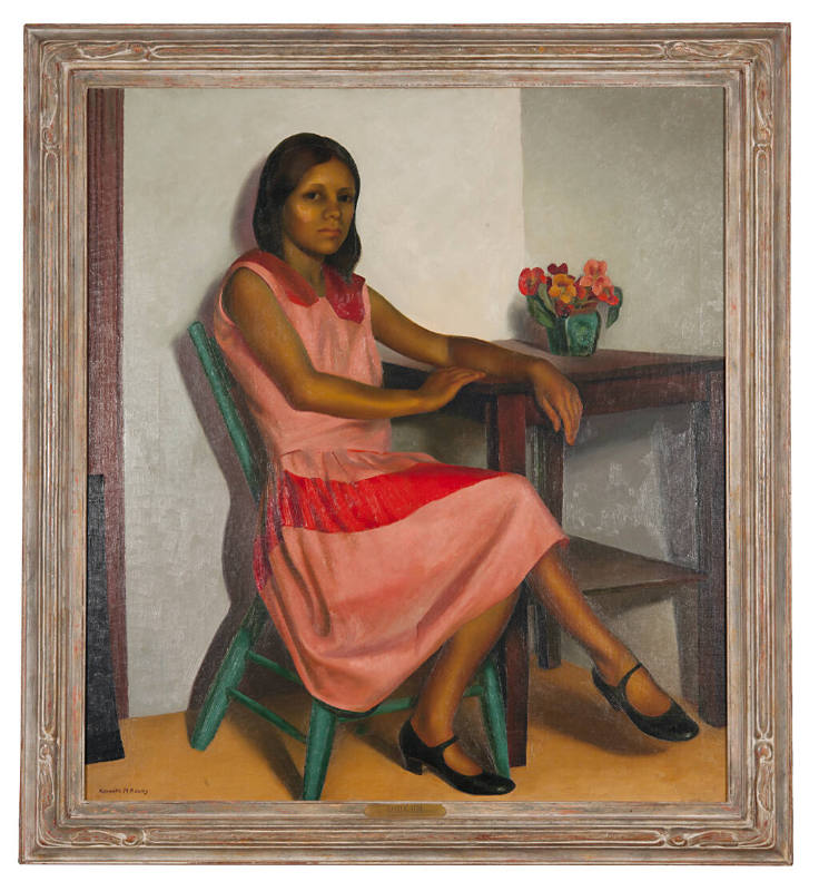 Kenneth Miller Adams, Portrait of a Native Girl, 1934, oil on canvas, Kansas State University, …