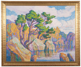 Sven Birger Sandzén, Fall in the Mountains, 1927, oil on canvas, 47 1/2 x 59 1/4 in., Kansas St…