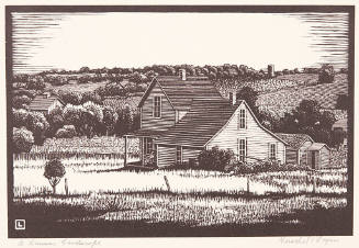Herschel C. Logan, A Kansas Landscape, 1932, woodcut, 6 x 9 in., Kansas State University, Maria…