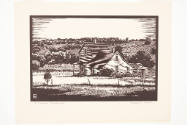 Herschel C. Logan, A Kansas Landscape, 1932, woodcut, 6 x 9 in., Kansas State University, Maria…