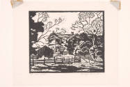 William Phelps Cunningham, Farm House, ca. 1932, woodcut, 5 5/8 x 6 7/8 in., Kansas State Unive…