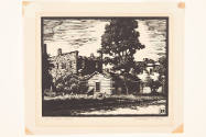 Herschel C. Logan, On Fifth Street, 1932, woodcut, 5 1/2 x 7 in., Kansas State University, Mari…