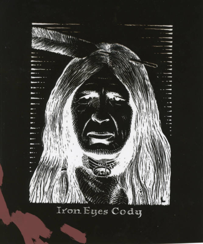 Negative of Iron Eyes Cody