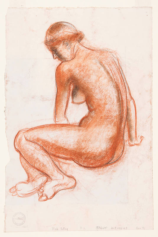 Nude Sitting #14 (recto) and Study of John Brown (verso)