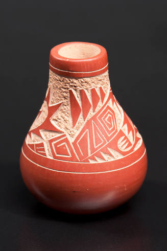 Miniature redware vase