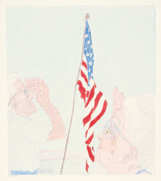 Elizabeth Layton, Saluting the Flag, 1984, colored pencil and graphite, 14 9/16 x 12 7/8 in., K…