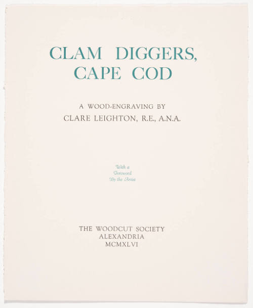 Clam Diggers, Cape Cod (print folio cover)