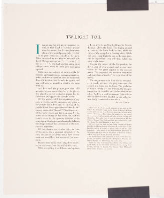 Twilight Toil (print folio)