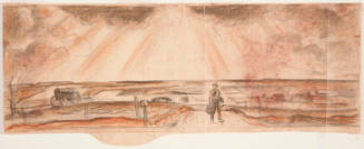 John Steuart Curry, Study for Leaving the Farm for Army Training Camp, ca. 1941, 17 x 42 1/8 in…