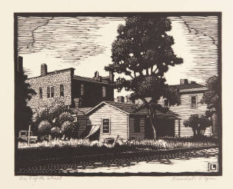 Herschel C. Logan, On Fifth Street, 1932, woodcut, 5 1/2 x 7 in., Kansas State University, Mari…