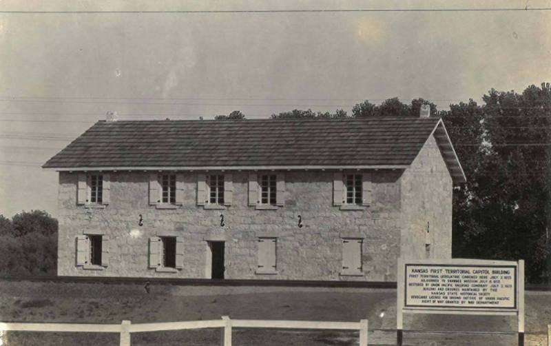 Kansas First Territorial Capitol, Restored (postcard)