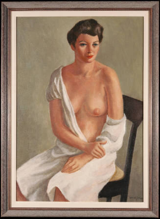 Partial Nude in White Robe