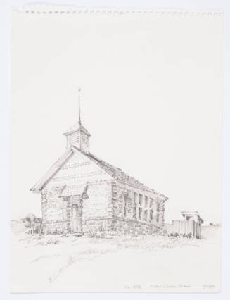 F. Gene Ernst, Deep Creek School, ca. 1892, September 30, 1989, graphite, 7 5/8 x 8 15/16 in., …