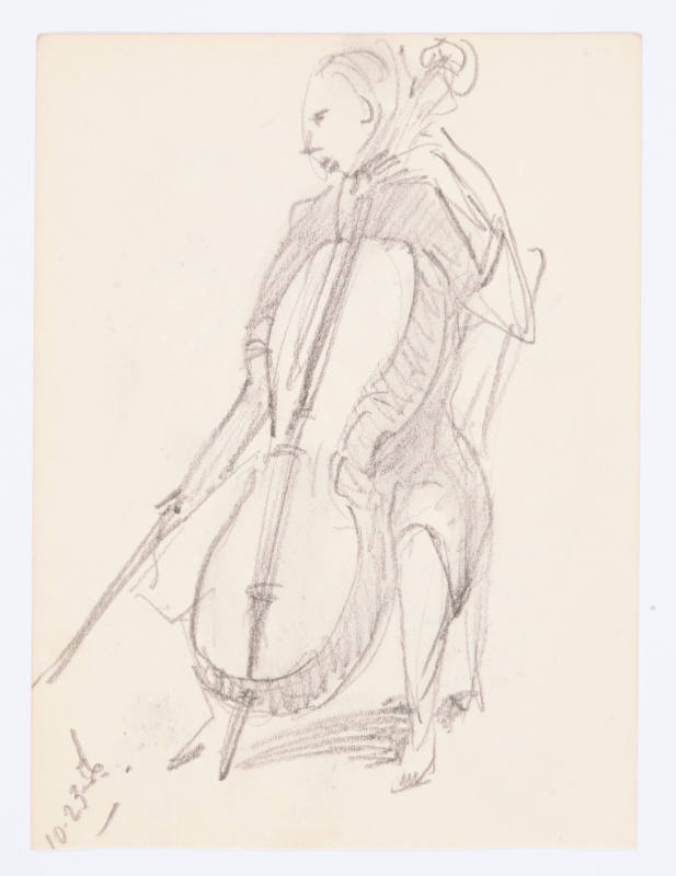 Title unknown ((recto) cellist and (verso) two ladies and one violinist)