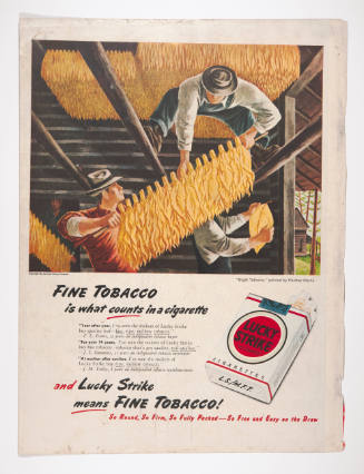 Advertisement for Lucky Strike featuring Fletcher Martin's Bright Tobacco