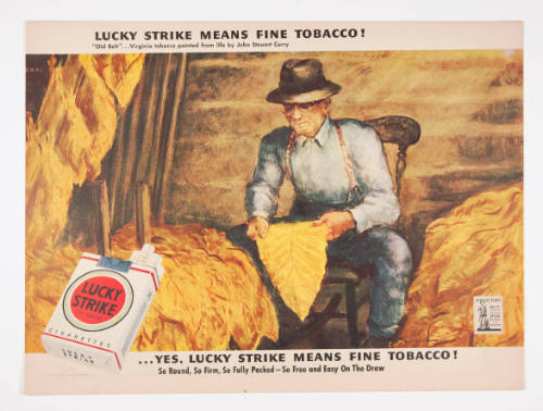 Advertisement for Lucky Strike featuring John Steuart Curry's Old Belt