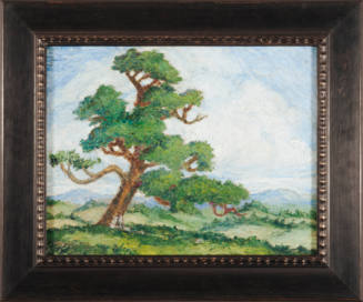 Title unknown (tree with blue hills)