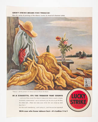 Advertisement for Lucky Strike featuring Thomas Hart Benton's Tobacco