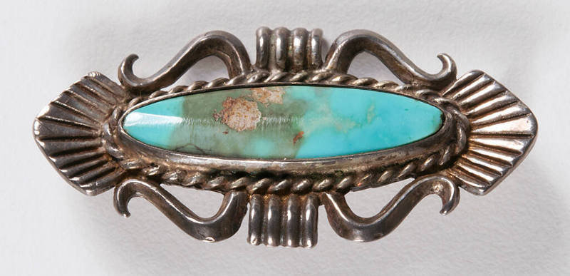 Silver turquoise pin