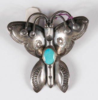 Silver turquoise butterfly pin
