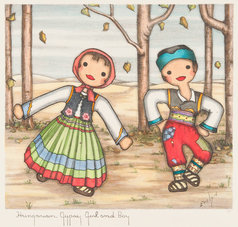 Hungarian Gypsy Girl and Boy