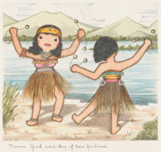 Maori Girl and Boy of New Zealand