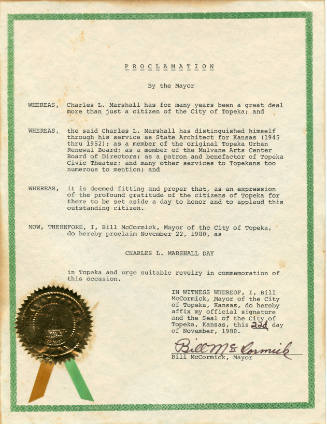 Proclamation of Charles Marshall Day