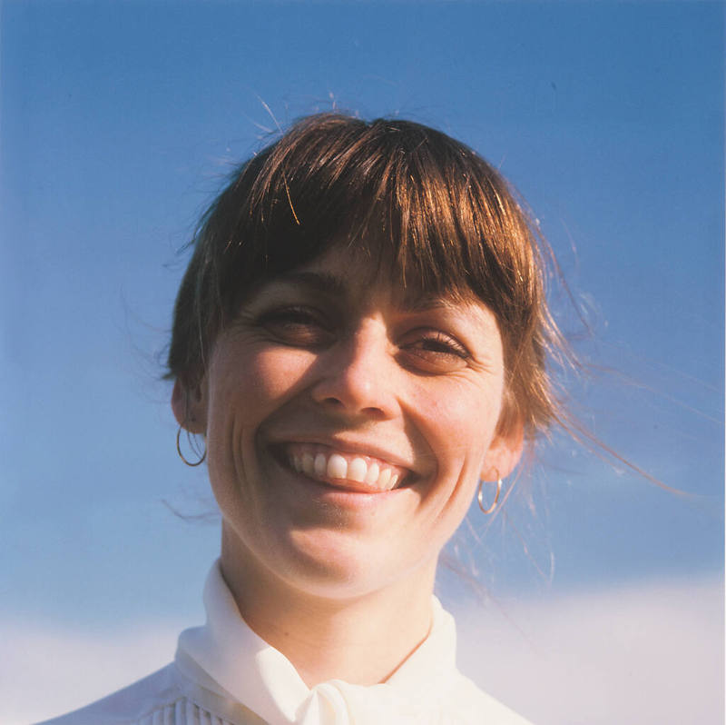 Saralyn Hardy (director, Salina Art Center), outside her home, Highland Street, Salina, Kansas, May 28, 1982