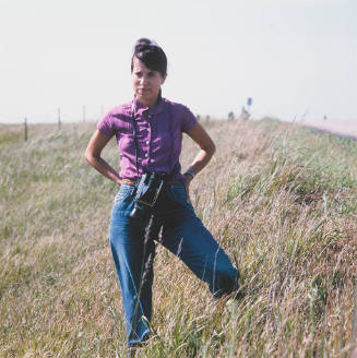Terry Evans (photographer), on the prairie, north of Manhattan, Pottawatomie County, Kansas, August 13, 1982