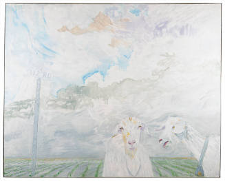  Shirley Smith, N.E. of Wichita (Goats), 1984, Oil on canvas, 64 x 80 inches, Kansas State Univ…
