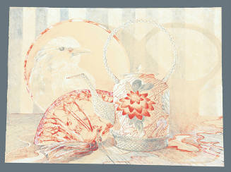 Ellen Lanyon, Cloisonné, 1988, color lithograph, 30 x 40in, Kansas State University, Marianna K…