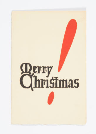 Herschel C. Logan, Merry Christmas! (Christmas card), mid 20th century, woodcut, 4 3/4 x 3 1/4 …