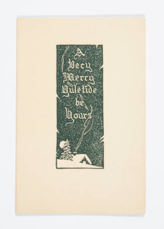 Herschel C. Logan, A Very Merry Yuletide be Yours (Christmas card), mid 20th century, linocut, …