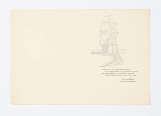 Herschel C. Logan, Ship (with text) (Christmas card), 1924, woodcut, 3 3/4 x 2 5/8 in., Kansas …