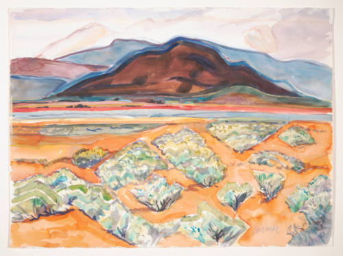 Oscar Vance Larmer, Sage Song, 1993, watercolor, 22 1/4 x 29 15/16 in., Kansas State University…