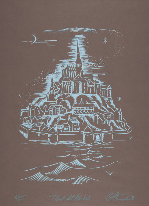 Orval F. Hempler, Mont. St. Michel, 1976, screenprint, 32 1/8 x 22 1/8 in., Kansas State Univer…